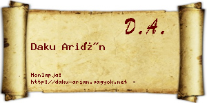 Daku Arián névjegykártya